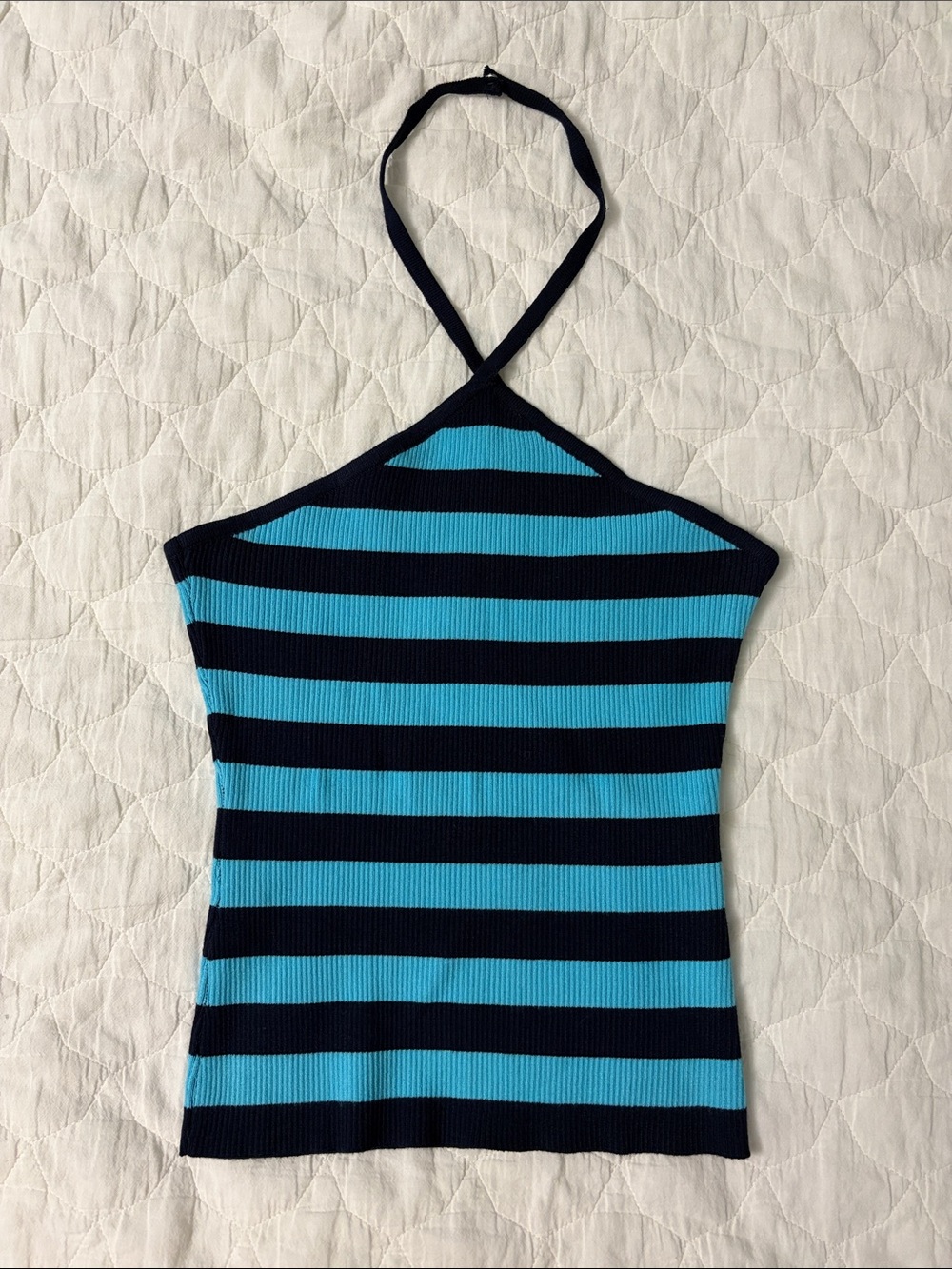 {{Oak+Fort}} Striped Halter Tank Top